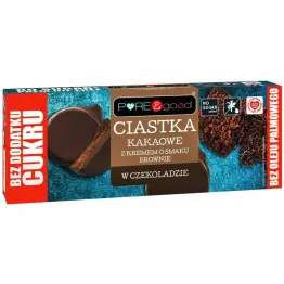 Ciastka Kakaowe z Kremem o Smaku Brownie w Czekoladzie Bez Dodatku Cukru 128 g - PURE&Good