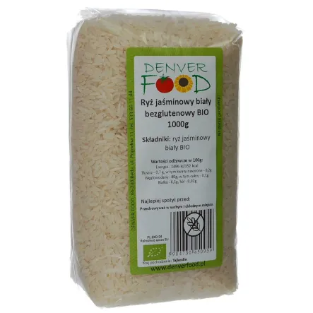 Ryż Jaśminowy Biały Bezglutenowy Bio1000 g Denver