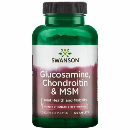SWANSON Glukozamina, Chondroityna & MSM Suplement Diety 120 tabletek