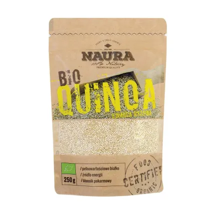 Bio Quinoa Biała Ziarno 250 g Naura - Ziarna Komosa Ryżowa Eko PRZECENA - KRÓTKA DATA MINIMALNEJ TRWAŁOŚCI