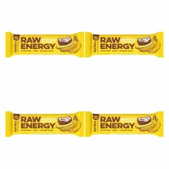 4 x Baton RAW Energy Banan Kokos Bezglutenowy 50 g Bombus Energy