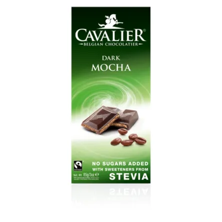 Belgijska Czekolada Deserowa z Nadzieniem Kawowym bez Cukru 85 g Cavalier