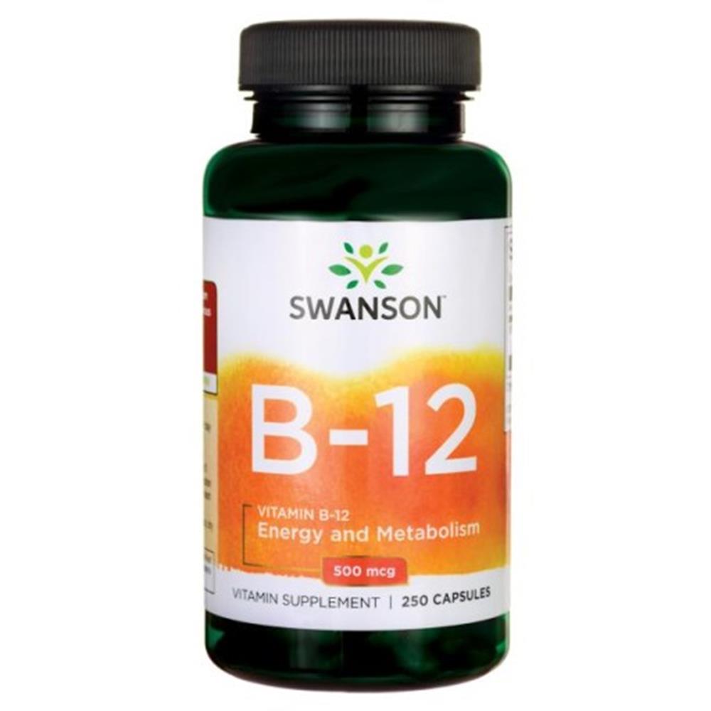 Swanson Witamina B-12 250 Kapsułek 500 mcg