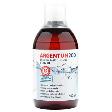 Argentum Srebro Koloidalne Tonik 50 Ppm 500 ml Aura Herbals - Przecena Krótka Data Minimalnej Trwałości