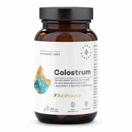 Colostrum 700 mg plus BioPerine® 90 Kapsułek - Aura Herbals