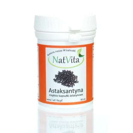 Astaxantyna 4,2 mg 60 kapsułek żelowych Natvita PRZECENA - KRÓTKA DATA MINIMALNEJ TRWAŁOŚCI