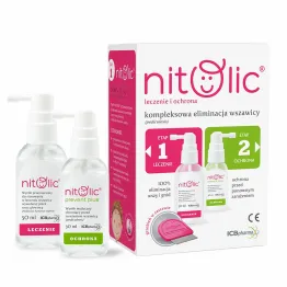 Pipi Nitolic - Zestaw Leczenie i Ochrona z Grzebieniem 50 ml +30 ml - ICB Pharma - Wyprzedaż