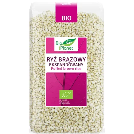 Ryż Brązowy Ekspandowany Bio 150 g Bio Planet - Ryż Dmuchany do Płatków Śniadaniowych - Przecena Krótka Data Minimalnej Trwałości