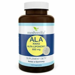 ALA Kwas Alfa - Liponowy 600 mg 100 Kapsułek - Medverita