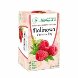 Herbatka Owocowo - Ziołowa MALINA Z KWIATEM LIPY 60 g (20x 3 g) -  Herbapol Wrocław
