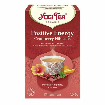 Herbatka Pozytywna Energia Żurawina - Hibiskus 30,6 g (17x 1,8 g) Bio - Yogi Tea