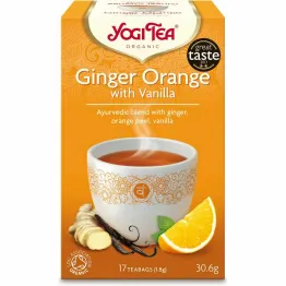 Herbatka Imbir, Pomarańcza z Wanilią Bio (17x 1,8 g) Yogi Tea