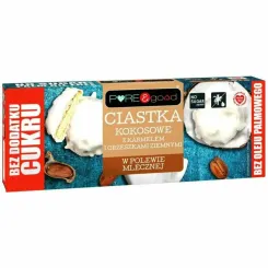 Ciastka Kokosowe z Karmelem i Orzeszkami Ziemnymi w Polewie Mlecznej Bez Dodatku Cukru 128 g - PURE Good (data: 20.09.2025)