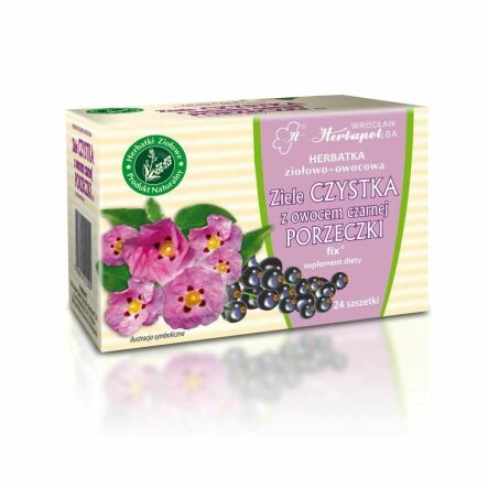 Herbatka Ziołowo - Owocowa CZYSTEK Z PORZECZKĄ FIX 48 g (24x 2 g) -  Herbapol Wrocław