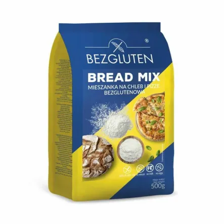 Bread Mix Mieszanka Na Chleb i Pizzę Bezglutenowa 500 g - Bezgluten - Przecena Krótka Data Minimalnej Trwałości