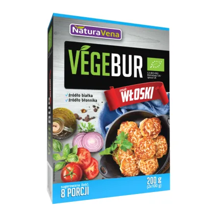  Burger Wegetariański Smak Włoski Bio 200 g NaturAvena - Przecena Krótka Data Minimalnej Trwałości