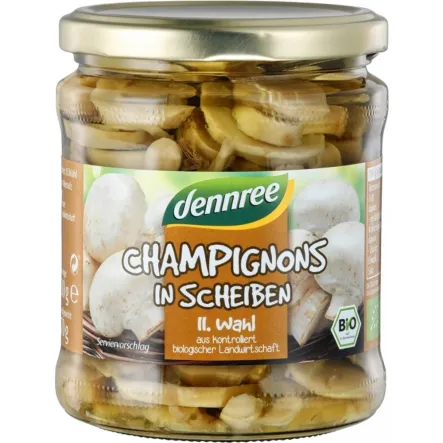 PRODUKT WYCOFANY Z OFERTY Pieczarki Cięte w Zalewie Bio 330 G Dennree