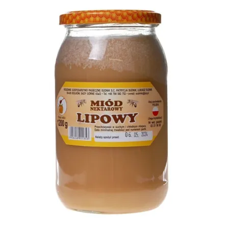 Miód Lipowy 1,2 kg - Pasieka Sudnik
