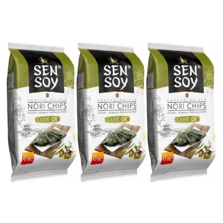 3 x Chipsy Nori Oliwa z Oliwek 4,5 g - Sen Soy
