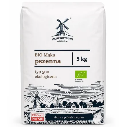 Mąka Pszenna Typ 500 Ekologiczna 5 kg - Młyn Kopytowa