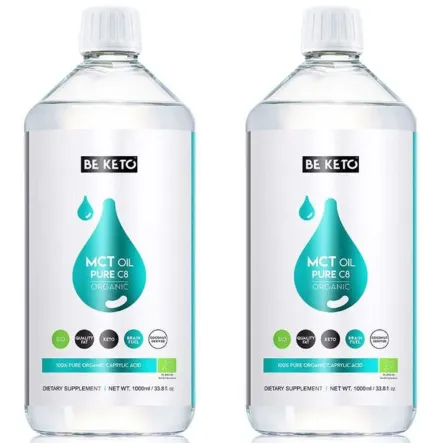 2 x Olej MCT 100% Pure C8 BIO 1 l - Beketo