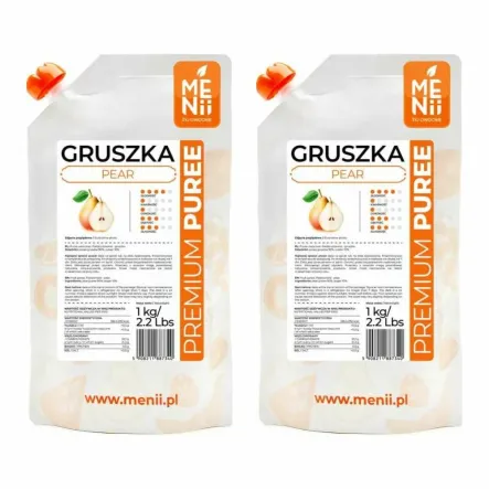2 x Puree Gruszka Premium Pulpa 1 kg Menii