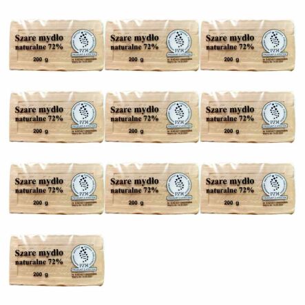 10 x Mydło Szare Sodowe 72% 200 g - PTK ERA - z Atestem PZH