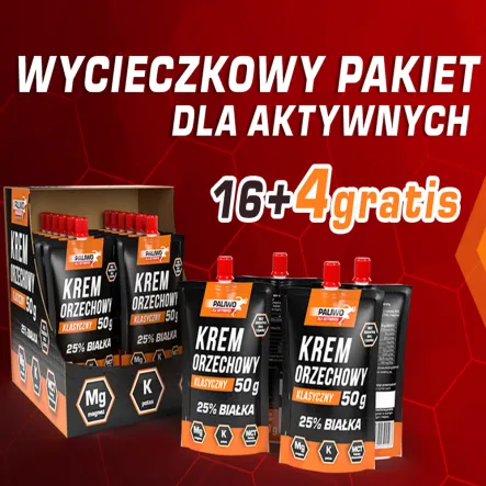 PAKIET 16+4 Krem Orzechowy Pouch Bez Cukru z MCT 50 g NaturAvena