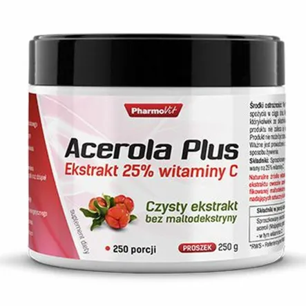 Acerola Plus Ekstrakt 25% Witaminy C Proszek 250 g - Pharmovit ( Ascorbic Acid )