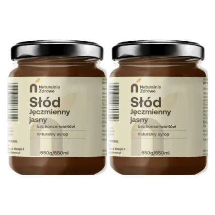 2 x Słód Jęczmienny Jasny SYROP 650 g - Naturalnie Zdrowe
