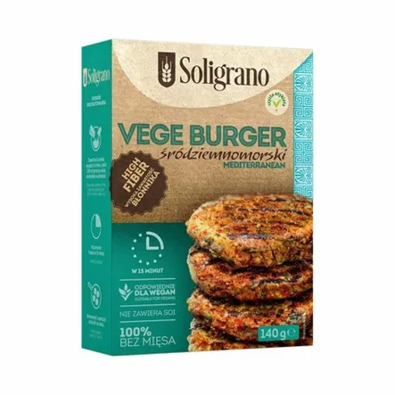 Vege Burger Śródziemnomorski 140 g - Soligrano