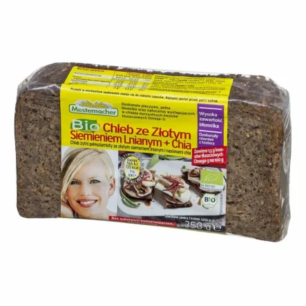 Chleb Złote Siemię Lniane i Chia Bio 350 g - Benus