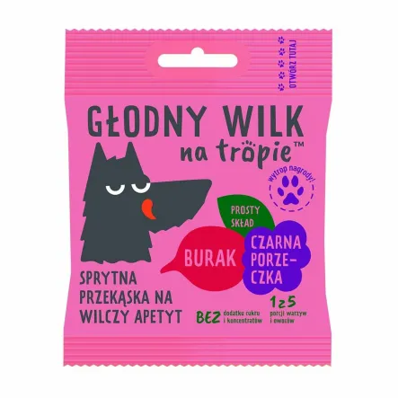Żelki Czarna Porzeczka i Burak 15 g Głodny Wilk na Tropie - Przecena Krótka Data Minimalnej Trwałości