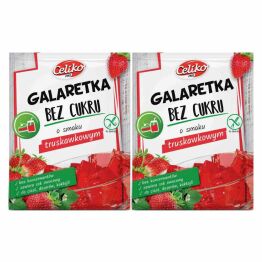 Zestaw 2 x Galaretka o Smaku Truskawkowym Bez Dodatku Cukru Bezglutenowa 14 g - Celiko