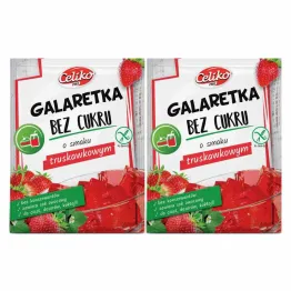 Zestaw 2 x Galaretka o Smaku Truskawkowym Bez Dodatku Cukru Bezglutenowa 14 g - Celiko