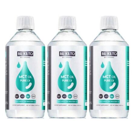 3 x Olej MCT 100% Pure C8 500 ml - Beketo