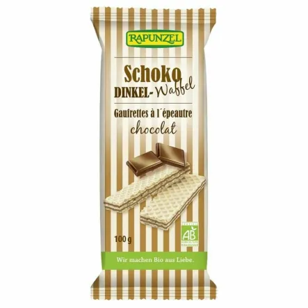 Wafle Orkiszowe z Nadzieniem Kakaowym Bio 100 g - Rapunzel