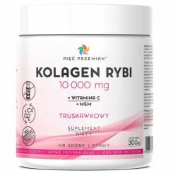 Kolagen Rybi + Witamina C + MSM Truskawkowy 300 g - Pięć Przemian
