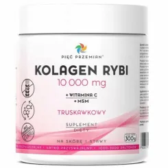 Kolagen Rybi + Witamina C + MSM Truskawkowy 300 g - Pięć Przemian