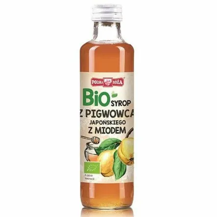 Bio Syrop z Pigwowca Japońskiego z Miodem Bio 250 ml - Polska Róża - Przecena Krótka Data Minimalnej Trwałości