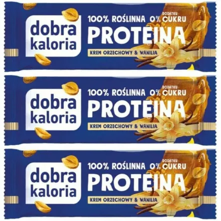 3 x Baton Proteina Krem Orzechowy & Wanilia 45 g - Dobra Kaloria
