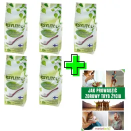 5 x Ksylitol C Krystaliczny 1 kg - Torebka - Santini  + ePoradnik: Jak Prowadzić Zdrowy Tryb Życia