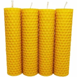 Świece z Wosku Pszczelego 4 sztuki 12x 3 cm - Pasieka JuRajska