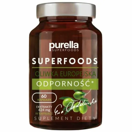 Superfoods Odporność Oliwka Europejska +Cynk + Czosnek 60 Kapsułek - Purella