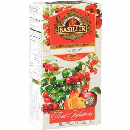 Susz Owocowy CRANBERRY Saszetki 50 g (25 x 2 g) - Basilur