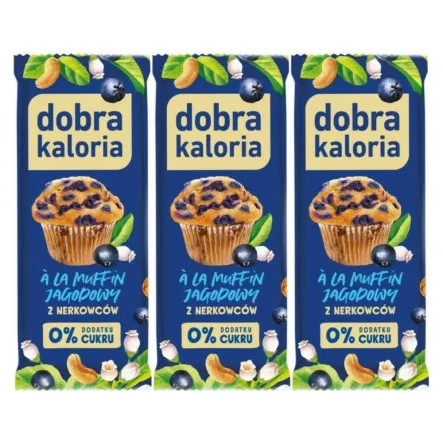 3 x Baton z Nerkowców a'la Muffin Jagodowy 35 g - Dobra Kaloria