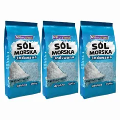 3 x Sól Morska Drobno Mielona 500 g - Naturavena