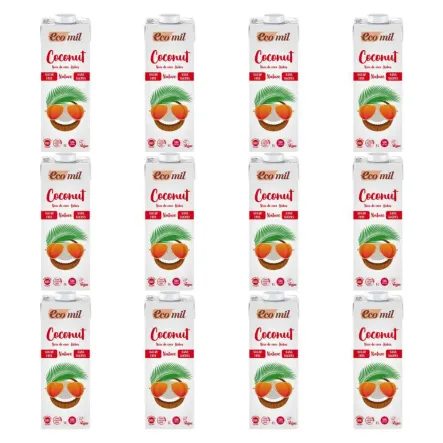 12 x Napój Kokosowy Bezglutenowy Niesłodzony Bio 1 l Ecomil
