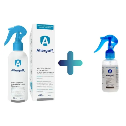 Allergoff Spray - Neutralizator Kurzu Domowego 400 ml - ICB Pharma + GRATIS Allergoff Spray MINI 120 ml - ICB Pharma