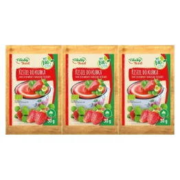 3 x Bio Kisiel do Kubka Smak Truskawkowy z Kawałkami Truskawek 30 g - Vitally Food